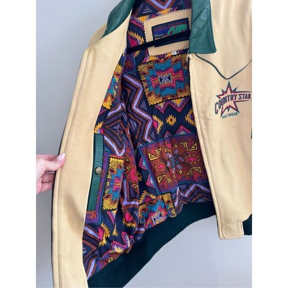 Tony Nowak Collection Country Star Hollywood Vintage Leather Retro Jacket, Large - Picture 9 of 12